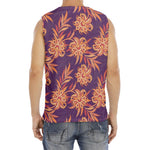 Tangerine Floral Bohemian Pattern Print Men's Fitness Tank Top