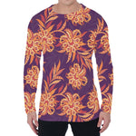 Tangerine Floral Bohemian Pattern Print Men's Long Sleeve T-Shirt