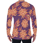 Tangerine Floral Bohemian Pattern Print Men's Long Sleeve T-Shirt