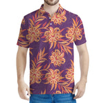 Tangerine Floral Bohemian Pattern Print Men's Polo Shirt