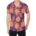 Tangerine Floral Bohemian Pattern Print Men's Shirt