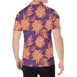 Tangerine Floral Bohemian Pattern Print Men's Shirt