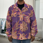 Tangerine Floral Bohemian Pattern Print Men's Shirt Jacket