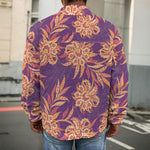 Tangerine Floral Bohemian Pattern Print Men's Shirt Jacket