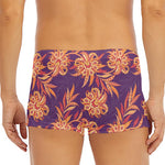 Tangerine Floral Bohemian Pattern Print Men's Short Boxer Briefs