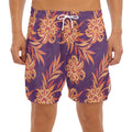 Tangerine Floral Bohemian Pattern Print Men's Split Running Shorts