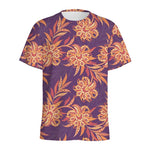 Tangerine Floral Bohemian Pattern Print Men's Sports T-Shirt