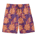 Tangerine Floral Bohemian Pattern Print Men's Swim Trunks