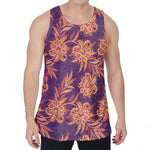 Tangerine Floral Bohemian Pattern Print Men's Velvet Tank Top