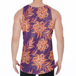 Tangerine Floral Bohemian Pattern Print Men's Velvet Tank Top