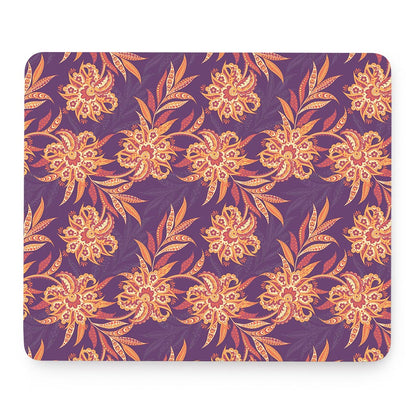 Tangerine Floral Bohemian Pattern Print Mouse Pad
