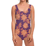 Tangerine Floral Bohemian Pattern Print One Piece Swimsuit
