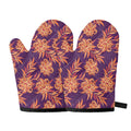 Tangerine Floral Bohemian Pattern Print Oven Mitts