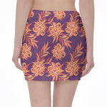 Tangerine Floral Bohemian Pattern Print Pencil Mini Skirt