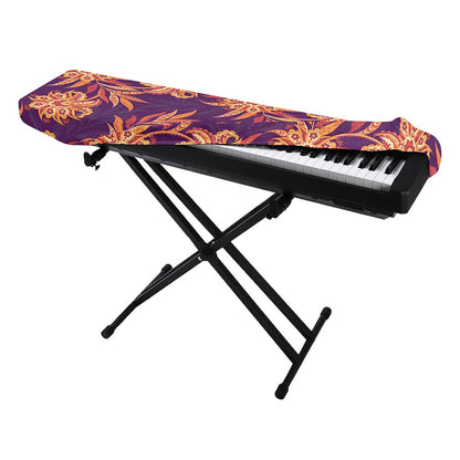 Tangerine Floral Bohemian Pattern Print Piano Keyboard Cover