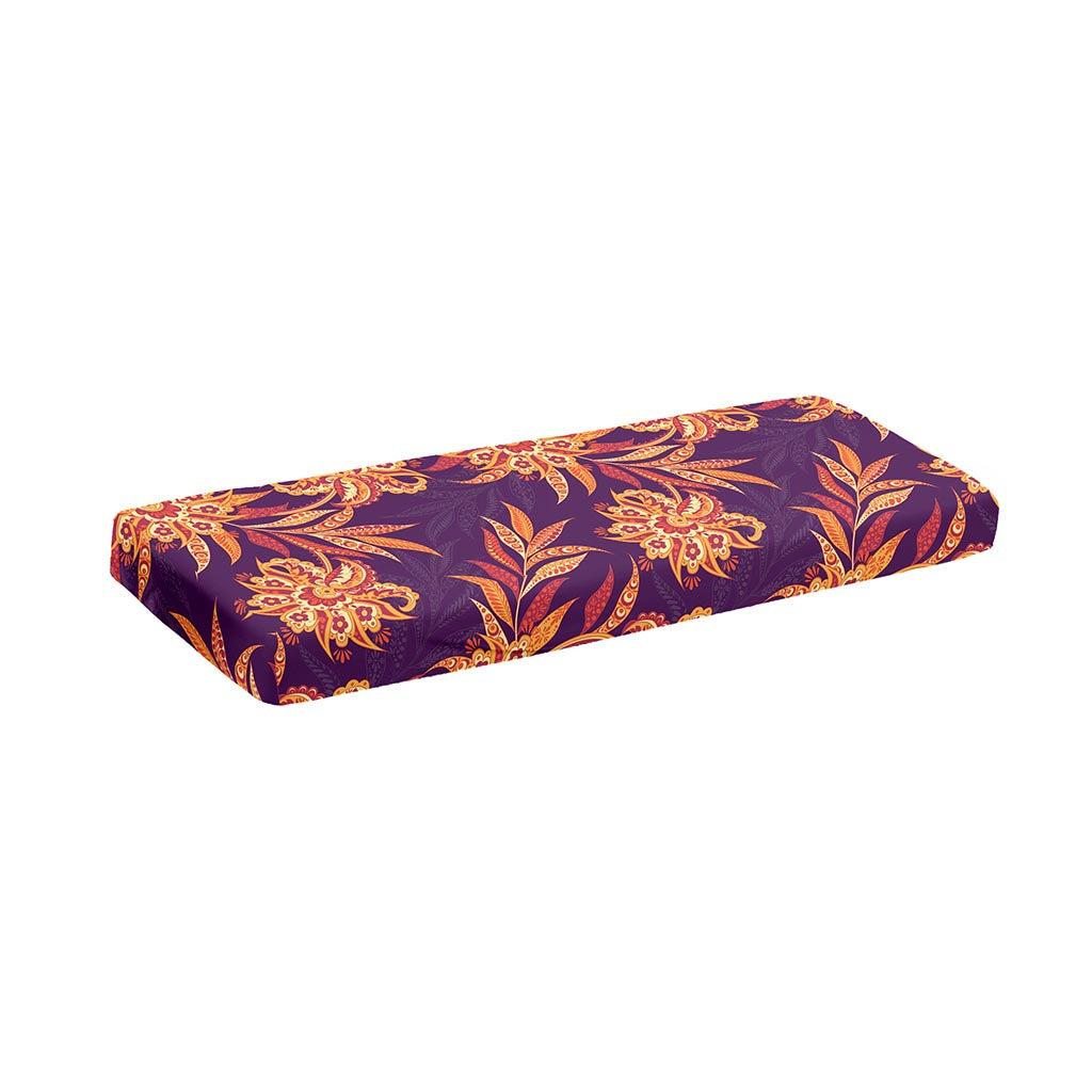 Tangerine Floral Bohemian Pattern Print Piano Keyboard Cover