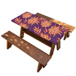 Tangerine Floral Bohemian Pattern Print Picnic Table Cover