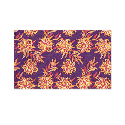 Tangerine Floral Bohemian Pattern Print Polyester Flag