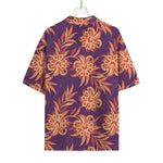 Tangerine Floral Bohemian Pattern Print Rayon Hawaiian Shirt