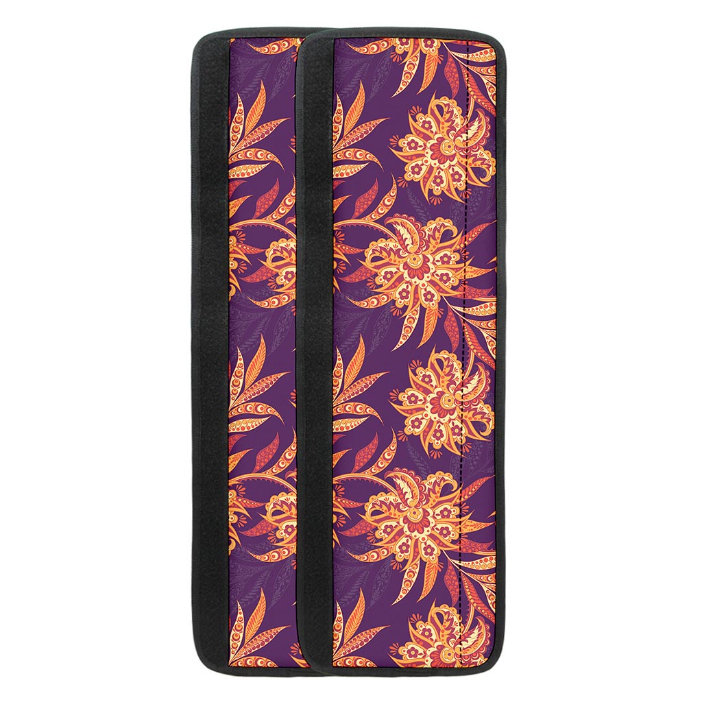 Tangerine Floral Bohemian Pattern Print Refrigerator Handle Covers