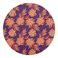 Tangerine Floral Bohemian Pattern Print Round Blanket