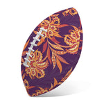 Tangerine Floral Bohemian Pattern Print Rugby Ball