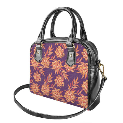 Tangerine Floral Bohemian Pattern Print Shoulder Handbag