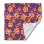 Tangerine Floral Bohemian Pattern Print Silk Bandana