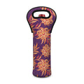 Tangerine Floral Bohemian Pattern Print Single Neoprene Wine Tote
