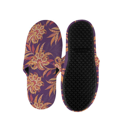 Tangerine Floral Bohemian Pattern Print Slippers