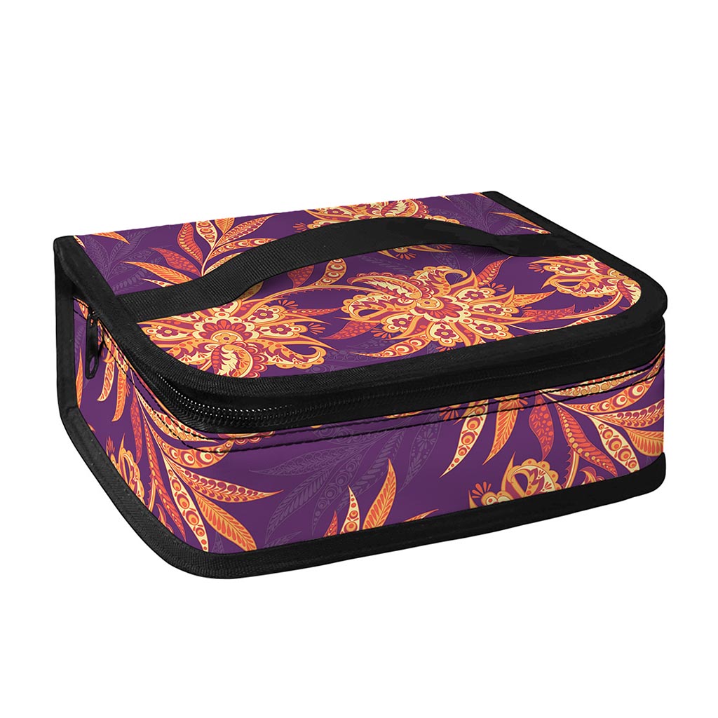 Tangerine Floral Bohemian Pattern Print Small Lunch Bag