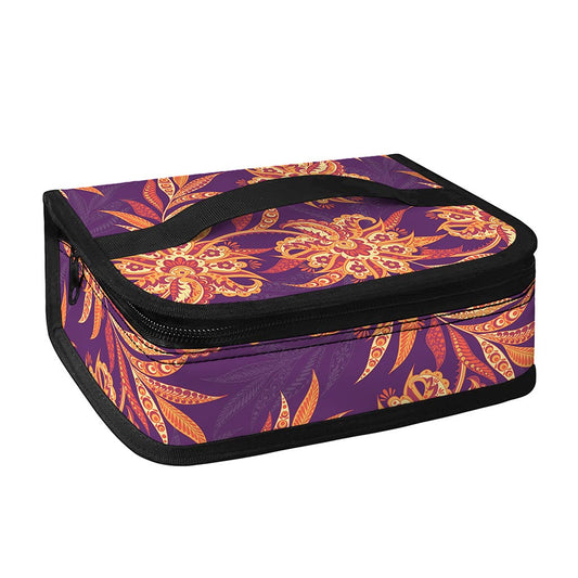 Tangerine Floral Bohemian Pattern Print Small Lunch Bag