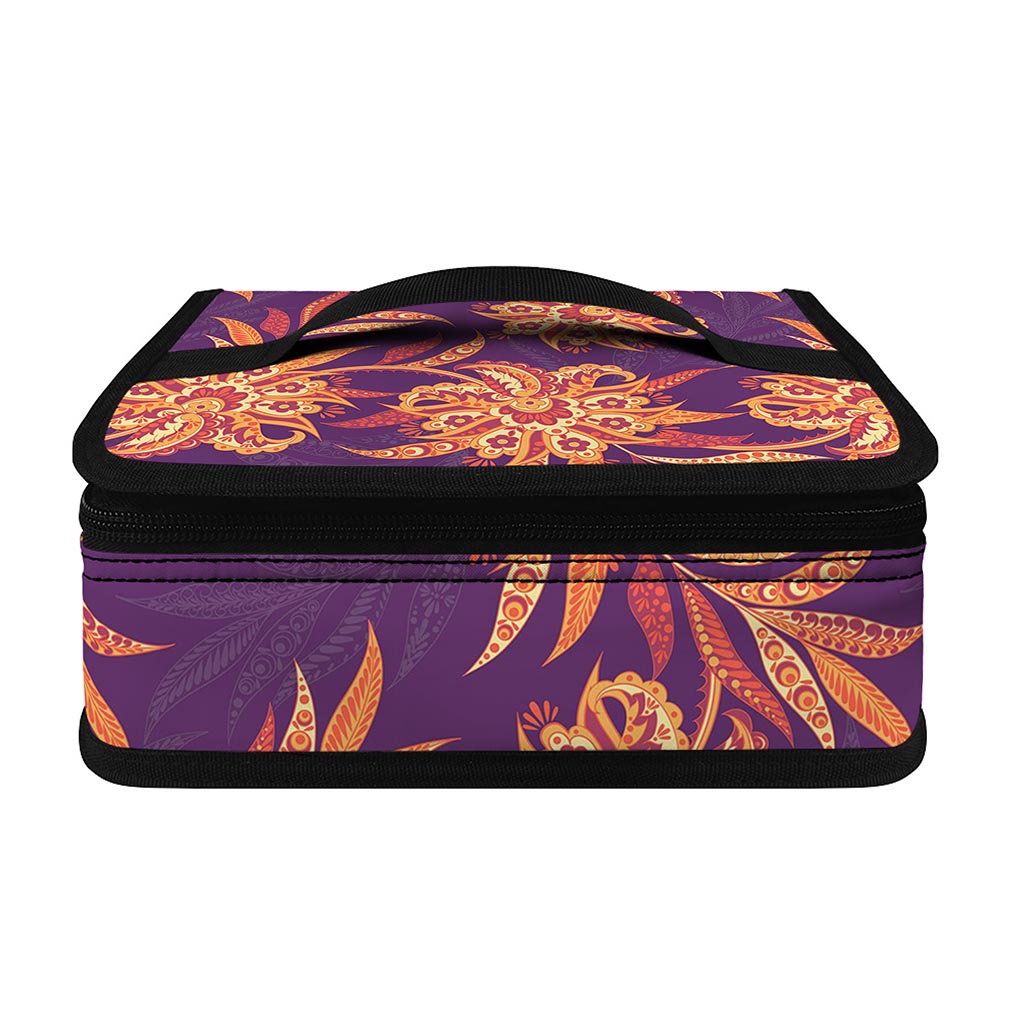 Tangerine Floral Bohemian Pattern Print Small Lunch Bag