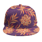 Tangerine Floral Bohemian Pattern Print Snapback Cap