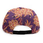 Tangerine Floral Bohemian Pattern Print Snapback Cap