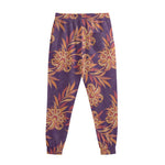 Tangerine Floral Bohemian Pattern Print Sweatpants