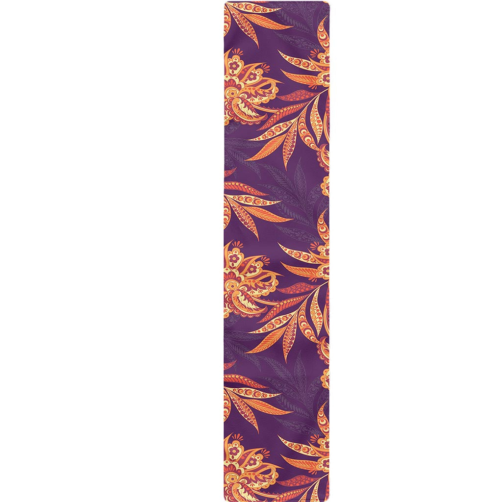 Tangerine Floral Bohemian Pattern Print Table Runner