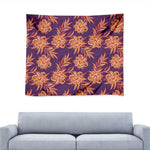 Tangerine Floral Bohemian Pattern Print Tapestry
