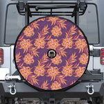 Tangerine Floral Bohemian Pattern Print Tire Cover With Camera Hole