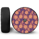 Tangerine Floral Bohemian Pattern Print Tire Cover With Camera Hole