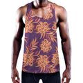Tangerine Floral Bohemian Pattern Print Men's Workout Tank Top