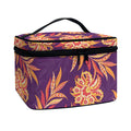 Tangerine Floral Bohemian Pattern Print Travel Makeup Bag