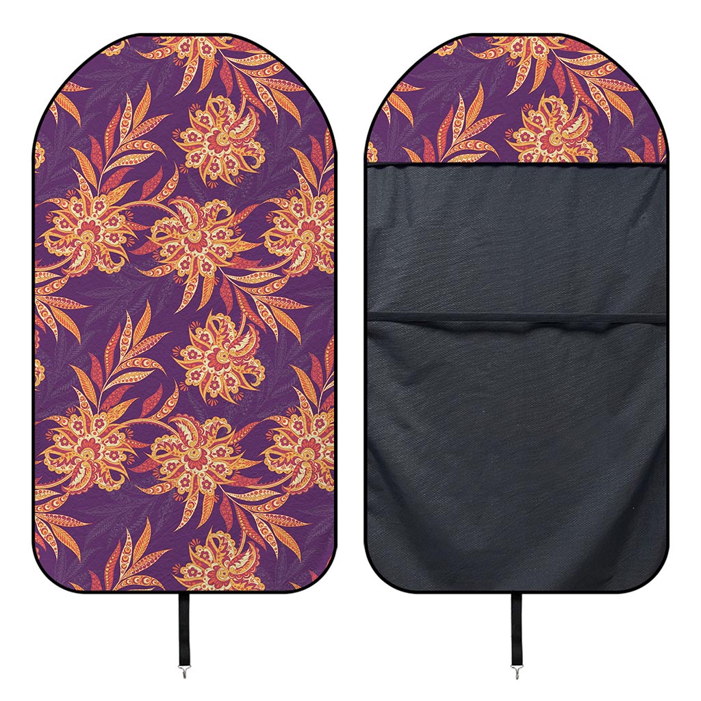 Tangerine Floral Bohemian Pattern Print Waterproof Car Seat Cover