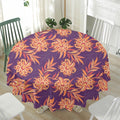 Tangerine Floral Bohemian Pattern Print Waterproof Round Tablecloth