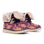 Tangerine Floral Bohemian Pattern Print Winter Boots