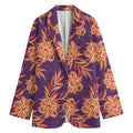 Tangerine Floral Bohemian Pattern Print Women's Blazer