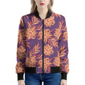 Tangerine Floral Bohemian Pattern Print Women's Bomber Jacket