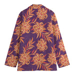 Tangerine Floral Bohemian Pattern Print Women's Cotton Blazer