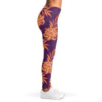 Tangerine Floral Bohemian Pattern Print Women's Leggings