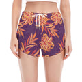 Tangerine Floral Bohemian Pattern Print Women's Split Running Shorts